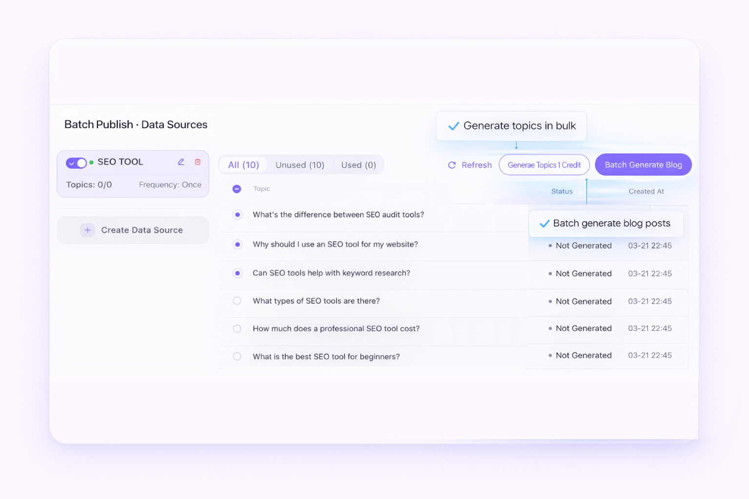 Batch Generation & Publishing